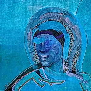 NECMETTİN ÖZLÜ tarafından 2019 yılında 25x25 cm ölçülerinde Tuval üzeri akrilik boya tekniği ile yapılmıştır.