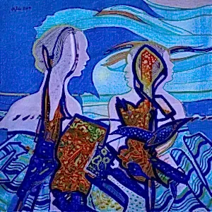 NECMETTİN ÖZLÜ tarafından 2019 yılında 25x25 cm ölçülerinde Tuval üzeri akrilik boya tekniği ile yapılmıştır.