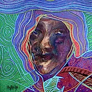 NECMETTİN ÖZLÜ tarafından 2019 yılında 25x25 cm ölçülerinde Tuval üzeri akrilik boya tekniği ile yapılmıştır.