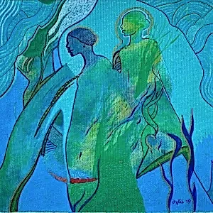 NECMETTİN ÖZLÜ tarafından 2019 yılında 25x25 cm ölçülerinde Tuval üzeri akrilik boya tekniği ile yapılmıştır.