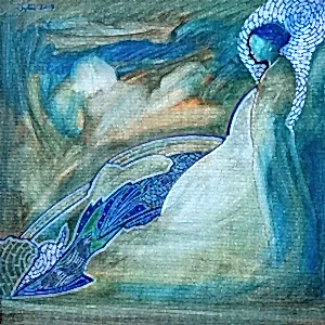 NECMETTİN ÖZLÜ tarafından 2019 yılında 25x25 cm ölçülerinde Tuval üzeri akrilik boya tekniği ile yapılmıştır.