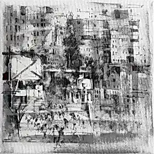 AYHAN ÇETİN tarafından 2019 yılında 25x25 cm ölçülerinde Tuval üzeri akrilik boya tekniği ile yapılmıştır.