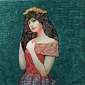 BİNNUR YÜCEBAŞ RUOCCO tarafından 2019 yılında 25x25 cm ölçülerinde Tuval üzeri yağlı boya tekniği ile yapılmıştır.