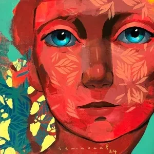 SEMA ÖCAL tarafından 2024 yılında 25x25 cm ölçülerinde Tuval üzeri akrilik boya tekniği ile yapılmıştır.