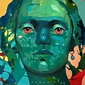 SEMA ÖCAL tarafından 2024 yılında 25x25 cm ölçülerinde Tuval üzeri akrilik boya tekniği ile yapılmıştır.