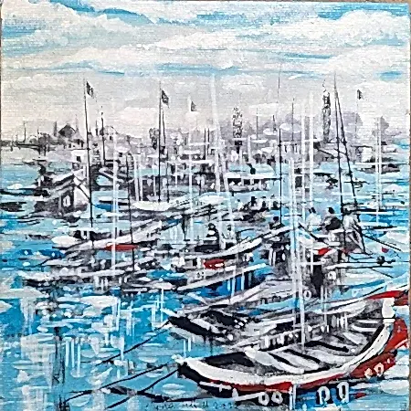 AYHAN ÇETİN tarafından 2025 yılında 25x25 cm ölçülerinde Tuval üzeri akrilik boya tekniği ile yapılmıştır.