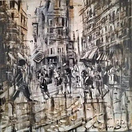 AYHAN ÇETİN tarafından 2025 yılında 25x25 cm ölçülerinde Tuval üzeri akrilik boya tekniği ile yapılmıştır.