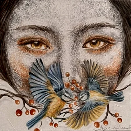 ILGIN ERDEM tarafından 2025 yılında 25x25 cm ölçülerinde Tuval üzeri yağlı boya tekniği ile yapılmıştır.