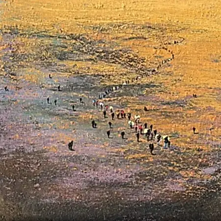 SALİH ÇAKAR tarafından 2025 yılında 25x25 cm ölçülerinde Tuval üzeri yağlı boya tekniği ile yapılmıştır.