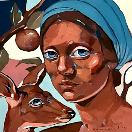 SEMA ÖCAL tarafından 2025 yılında 25x25 cm ölçülerinde Tuval üzeri akrilik boya tekniği ile yapılmıştır.