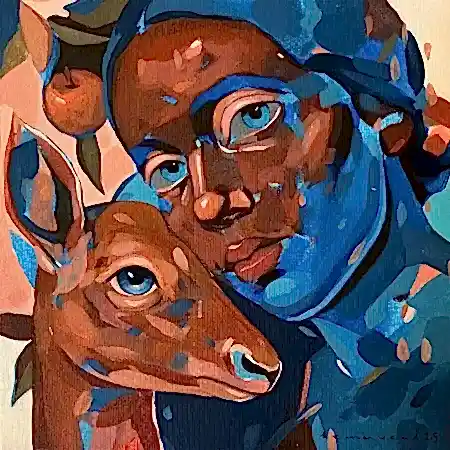 SEMA ÖCAL tarafından 2025 yılında 25x25 cm ölçülerinde Tuval üzeri akrilik boya tekniği ile yapılmıştır.