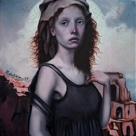 ZEKİYE AKALIN tarafından 2025 yılında 25x25 cm ölçülerinde Tuval üzeri karışık teknik tekniği ile yapılmıştır.