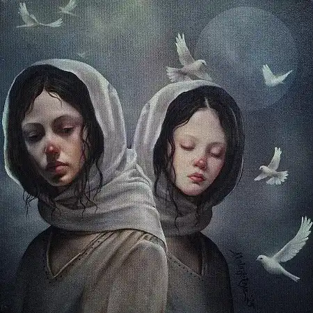 ZEKİYE AKALIN tarafından 2025 yılında 25x25 cm ölçülerinde Tuval üzeri karışık teknik tekniği ile yapılmıştır.