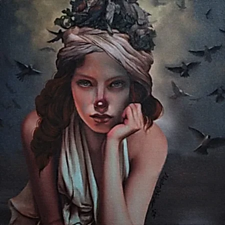 ZEKİYE AKALIN tarafından 2025 yılında 25x25 cm ölçülerinde Tuval üzeri karışık teknik tekniği ile yapılmıştır.