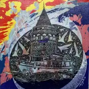 ENGİN KORKMAZ tarafından 2016 yılında 25x25 cm ölçülerinde Tuval üzeri akrilik boya tekniği ile yapılmıştır.