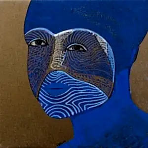 NECMETTİN ÖZLÜ tarafından 2016 yılında 25x25 cm ölçülerinde Tuval üzeri karışık teknik tekniği ile yapılmıştır.