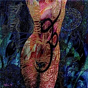 NECMETTİN ÖZLÜ tarafından 2016 yılında 25x25 cm ölçülerinde Tuval üzeri karışık teknik tekniği ile yapılmıştır.