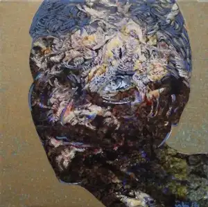 NECMETTİN ÖZLÜ tarafından 2016 yılında 25x25 cm ölçülerinde Tuval üzeri karışık teknik tekniği ile yapılmıştır.