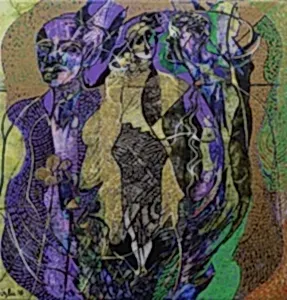 NECMETTİN ÖZLÜ tarafından 2016 yılında 25x25 cm ölçülerinde Tuval üzeri karışık teknik tekniği ile yapılmıştır.