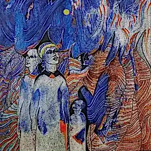 NECMETTİN ÖZLÜ tarafından 2017 yılında 25x25 cm ölçülerinde Tuval üzeri akrilik boya tekniği ile yapılmıştır.