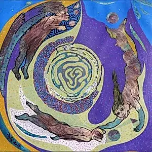 NECMETTİN ÖZLÜ tarafından 2017 yılında 25x25 cm ölçülerinde Tuval üzeri akrilik boya tekniği ile yapılmıştır.