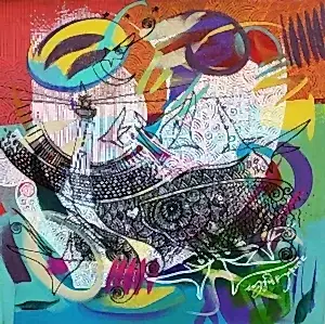 ENGİN KORKMAZ tarafından 2017 yılında 25x25 cm ölçülerinde Tuval üzeri akrilik boya tekniği ile yapılmıştır.