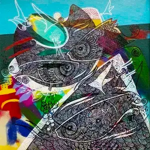 ENGİN KORKMAZ tarafından 2017 yılında 25x25 cm ölçülerinde Tuval üzeri akrilik boya tekniği ile yapılmıştır.