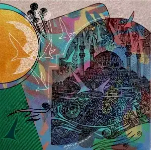 ENGİN KORKMAZ tarafından 2017 yılında 25x25 cm ölçülerinde Tuval üzeri akrilik boya tekniği ile yapılmıştır.