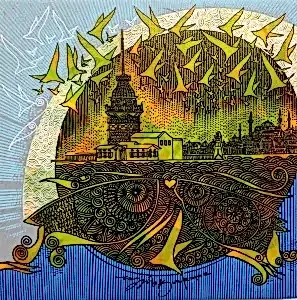 ENGİN KORKMAZ tarafından 2017 yılında 25x25 cm ölçülerinde Tuval üzeri yağlı boya tekniği ile yapılmıştır.