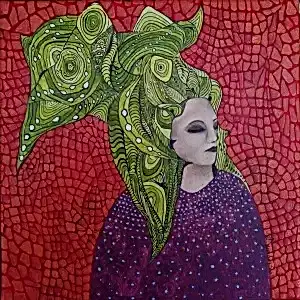 BİNNUR YÜCEBAŞ RUOCCO tarafından 2020 yılında 25x25 cm ölçülerinde Tuval üzeri yağlı boya tekniği ile yapılmıştır.