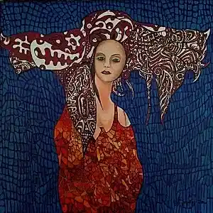 BİNNUR YÜCEBAŞ RUOCCO tarafından 2020 yılında 25x25 cm ölçülerinde Tuval üzeri yağlı boya tekniği ile yapılmıştır.