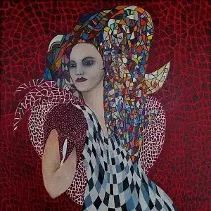 BİNNUR YÜCEBAŞ RUOCCO tarafından 2020 yılında 25x25 cm ölçülerinde Tuval üzeri yağlı boya tekniği ile yapılmıştır.