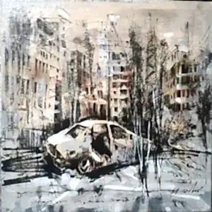 AYHAN ÇETİN tarafından 2020 yılında 25x25 cm ölçülerinde Tuval üzeri akrilik boya tekniği ile yapılmıştır.