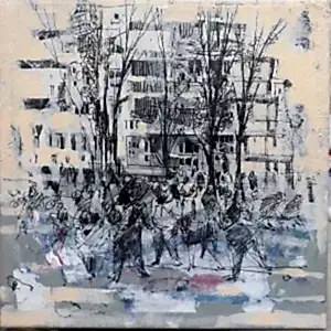 AYHAN ÇETİN tarafından 2020 yılında 25x25 cm ölçülerinde Tuval üzeri akrilik boya tekniği ile yapılmıştır.