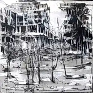 AYHAN ÇETİN tarafından 2020 yılında 25x25 cm ölçülerinde Tuval üzeri akrilik boya tekniği ile yapılmıştır.