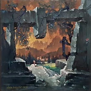 ADEM BAŞPINAR tarafından 2021 yılında 25x25 cm ölçülerinde Tuval üzeri akrilik boya tekniği ile yapılmıştır.