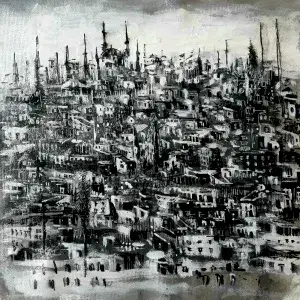 AYHAN ÇETİN tarafından 2021 yılında 25x25 cm ölçülerinde Tuval üzeri akrilik boya tekniği ile yapılmıştır.