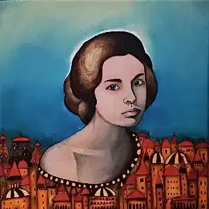 BİNNUR YÜCEBAŞ RUOCCO tarafından 2021 yılında 25x25 cm ölçülerinde Tuval üzeri yağlı boya tekniği ile yapılmıştır.