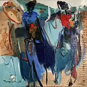 NURETTİN AKKAYA tarafından 2021 yılında 25x25 cm ölçülerinde Tuval üzeri yağlı boya tekniği ile yapılmıştır.