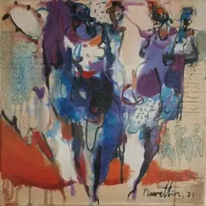 NURETTİN AKKAYA tarafından 2021 yılında 25x25 cm ölçülerinde Tuval üzeri yağlı boya tekniği ile yapılmıştır.