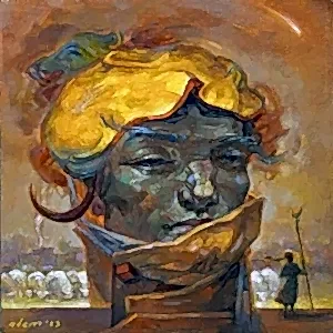 ADEM BAŞPINAR tarafından 2023 yılında 25x25 cm ölçülerinde Tuval üzeri akrilik boya tekniği ile yapılmıştır.