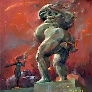 ADEM BAŞPINAR tarafından 2023 yılında 25x25 cm ölçülerinde Tuval üzeri akrilik boya tekniği ile yapılmıştır.