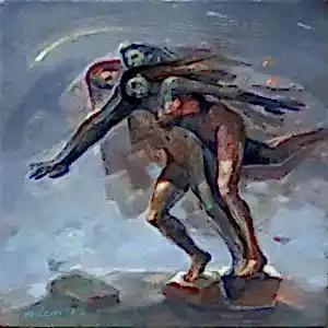 ADEM BAŞPINAR tarafından 2023 yılında 25x25 cm ölçülerinde Tuval üzeri akrilik boya tekniği ile yapılmıştır.