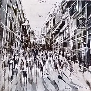 AYHAN ÇETİN tarafından 2023 yılında 25x25 cm ölçülerinde Tuval üzeri akrilik boya tekniği ile yapılmıştır.