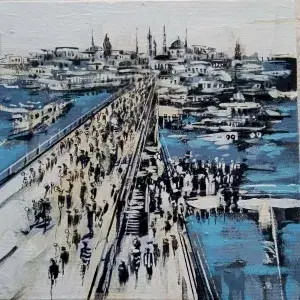 AYHAN ÇETİN tarafından 2023 yılında 25x25 cm ölçülerinde Tuval üzeri akrilik boya tekniği ile yapılmıştır.