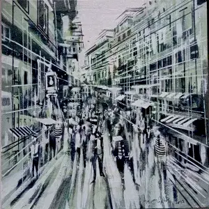 AYHAN ÇETİN tarafından 2023 yılında 25x25 cm ölçülerinde Tuval üzeri akrilik boya tekniği ile yapılmıştır.