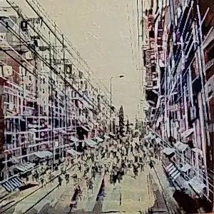 AYHAN ÇETİN tarafından 2023 yılında 25x25 cm ölçülerinde Tuval üzeri akrilik boya tekniği ile yapılmıştır.