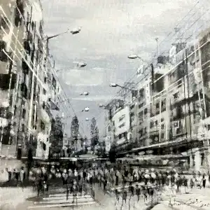 AYHAN ÇETİN tarafından 2023 yılında 25x25 cm ölçülerinde Tuval üzeri akrilik boya tekniği ile yapılmıştır.