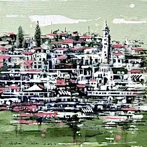 AYHAN ÇETİN tarafından 2023 yılında 25x25 cm ölçülerinde Tuval üzeri akrilik boya tekniği ile yapılmıştır.