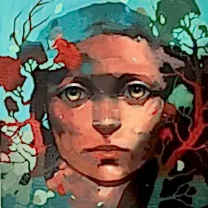 SEMA ÖCAL tarafından 2023 yılında 25x25 cm ölçülerinde Tuval üzeri yağlı boya tekniği ile yapılmıştır.